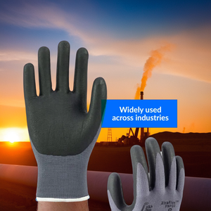 Gants confortables professionnels de sécurité d'impact de champ pétrolifère Gants anti-coupure enduits de nitrile - Product Image 1