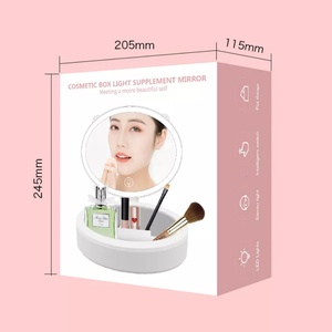 Wholesale of Desktop LED <b>Makeup</b> <b>Mirror</b> Storage Box by Manufacturer Integrated with Light Desktop Three Color Supplementary - Product Image 5