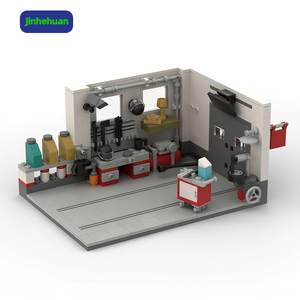 Jouets pour enfants : Blocs de construction Mini-ville, Vitrine de <span class=keywords><strong>réparation</strong></span> automobile, Ensembles de montage <span class=keywords><strong>ABS</strong></span> pour garçons, Modèles à construire, Ensemble de briques en PVC - Product Image 1