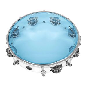 Nouveau Tambourin à main auto-accordant à double rangée de 10 pouces bleu et blanc, corps de tambour en acier inoxydable, instrument de musique - Product Image 5