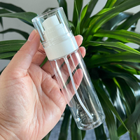 Flacon pulvérisateur rond transparent vide avec bouchon à vis en plastique noir 50ml 80ml 100ml 120ml Flacons pulvérisateurs en plastique