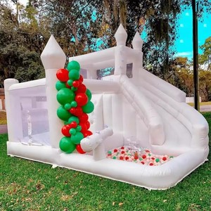 Offre Spéciale de qualité commerciale couleur pastel clair mariage gonflable rebond maison videur cavalier blanc château gonflable saut combo - Product Image 4