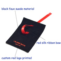 Sacs en daim personnalisés FananySew avec logo pour emballage de bijoux, pochette à rabat pliée pour bijoux