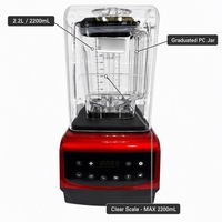 2200W Commerciële Blender, 2.2L Hoge Vermogen Heavy Duty Blender, Zuiver Koperen Motor 110V 220V