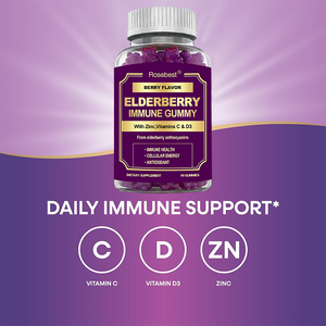 Rosebest OEM Private Label Suplemen Permen Jeli Ekstrak Elderberry Hitam Organik Halal dengan Vitamin C & D3 untuk Mendukung Kekebalan Tubuh - Product Image 3