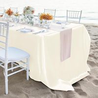 Nappe rectangulaire en satin, tissu polyester lavable, nappe blanche pour mariage, fête, dîner, banquet, décoration