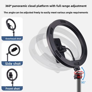 Lampe annulaire portable pour diffusion en direct, support de téléphone, éclairage d'appoint pour influenceurs, photographie de selfie, vidéo beauté, contrôle par bouton - Product Image 4
