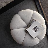 Tabouret de pied en velours personnalisé au design citrouille moderne de luxe tabouret de salon pouf pouf chambre tabouret de maquillage de chevet