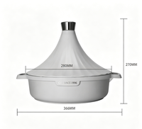 Peralatan Masak Tajine 28cm Canggih, Tutup Ganda, Lapisan Batu Anti Lengket, Panci Sup Seafood Aluminium, Desain Kerucut Unik, Ekspor