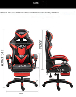 Chaise de jeu avec repose-pieds, chaise de jeu pour bureau à domicile, chaise de café internet, chaise d'e-sport