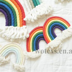 BM053 100% Cotone Fatto A Mano arcobaleno Macrame di Attaccatura di Parete Camera Dei Bambini Scuola Materna Della Decorazione Della Casa macrame arcobaleno - Product Image 5