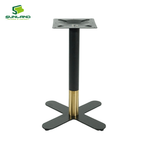 Socle de table moderne en métal, piétement croisé, finition noir et or, <span class=keywords><strong>pieds</strong></span> réglables, durable, facile à nettoyer, écologique, table de restaurant d'intérieur - Product Image 2