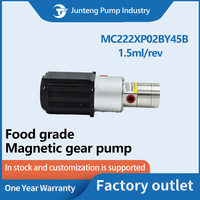 Pompe à engrenages à entraînement magnétique en acier inoxydable 316L avec PTFE, nettoyage sans démontage, débit réglable, moteur BLDC pour remplissage et transfert