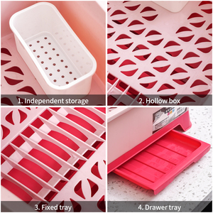 Xingsheng Caja de Almacenamiento de Plástico Grande y Colorida, Bandeja Transparente con Drenaje, Cuchara, Palillos, Estante Apilable para Almacenamiento en Armarios - Product Image 4