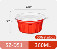 Bol à soupe rond jetable de haute qualité avec double couleur et couvercle transparent, compatible micro-ondes