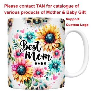Regalo para el Día de la Madre, Taza de Café para la Mejor Mamá, Taza de Cerámica con Estampado de Girasol y Leopardo - Product Image 2