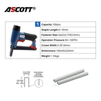 Pistolet agrafeur pneumatique pour matelas série 7116 Quick Reload, 190 agrafes, outils de fabrication et de réparation de meubles, agrafeuse pneumatique pour rembourrage 22GA à fil fin