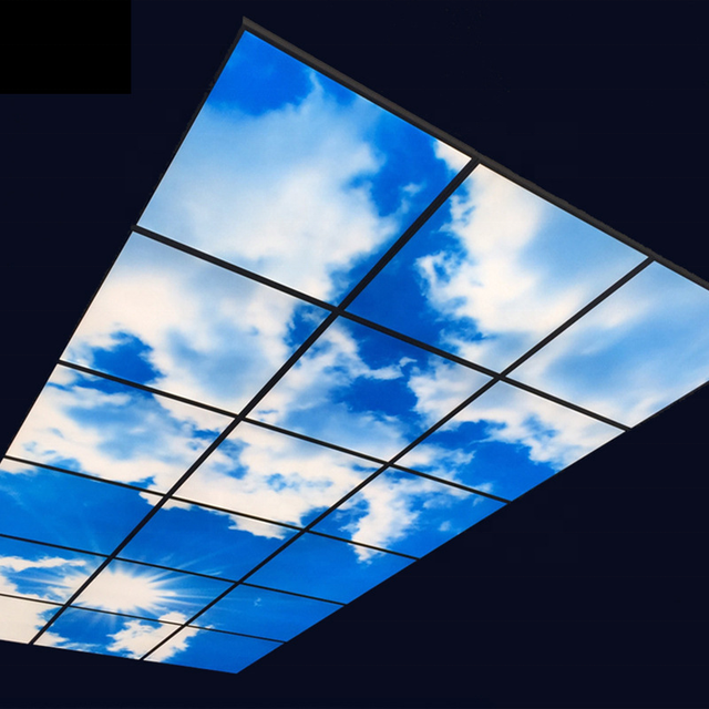 24 Inch 2x2 6060 40W Smart Natural Light LED Panel Dimmable Embedded Ceiling Light Blue Sky White Cloud LED Flat Panel Light