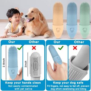 Brosse à doigts Wellfine pour animaux de compagnie, nettoyage des dents des chiens et des chats, silicone de qualité alimentaire, brosse à dents à doigts pour chien, s'adapte à la plupart des doigts - Product Image 6