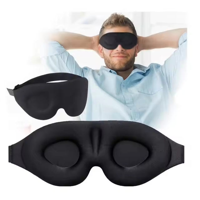 3D Blackout Soft Comfortable Freely Adjustable Travel Eye Release Sleep Eye Shade 3D Blackout for Sports Earphones Headphones