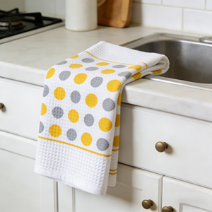 Serviettes de cuisine rectangulaires personnalisées de haute qualité, super absorbantes, avec motif imprimé, en coton gaufré doux - Product Image 4