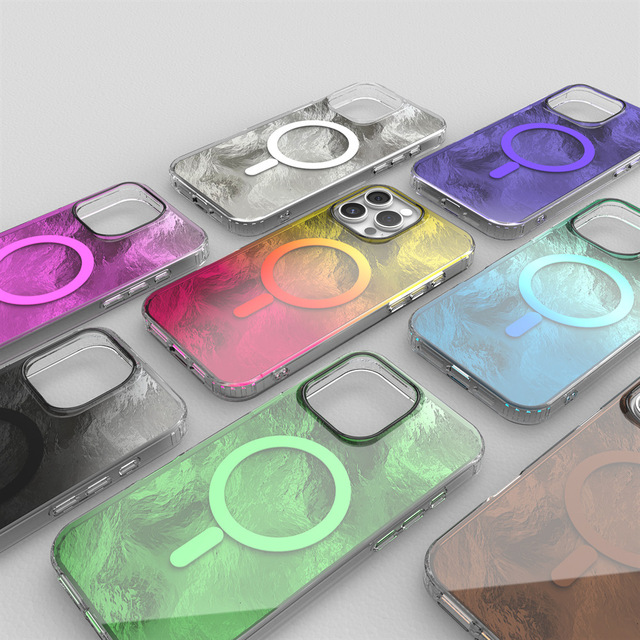 Glacier Pattern Apple 16 Pro Phone Case iPhone 15 Pro Max Gradient Color Compatible with 13 Magnetic Case SE4 Material