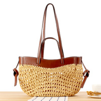 Nouveau sac fourre-tout à bandoulière tressé à la main grande capacité, style rétro européen et américain, idéal pour les sorties décontractées et les escapades en bord de mer