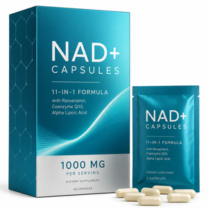 Compléments alimentaires certifiés NAD Plus personnalisés, 1000 mg, 60 portions, 30 sachets, sans gluten, végétaliens, antioxydants, améliorent l'immunité - Product Image 1