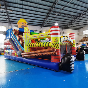 Tobogán Inflable Temático de Construcción, Castillo Hinchable Comercial, Brincolín para Niños, Equipo de Juego - Product Image 1