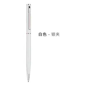 Cheap Custom Thin Hotel Supplies Promotion Ball Pen Luxury Laser Branded Metal Body Twist Slim Personalized Ballpoint pen