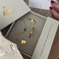 Vente en gros de boîte cadeau à tiroir à bijoux personnalisée de luxe boîte de présentation doublée d'éponge pour colliers bracelets boucles d'oreilles stratification mate