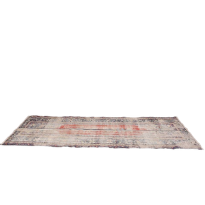 Alfombra turca Vintage clásica Beige 3.1x8.2ft Material de piel de lana de felpa hecho a mano Patrón de retazos Respaldo de látex Comedor Eco - Product Image 1