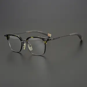 デザイナーの新しい超軽量純チタン眼鏡フレームメガネ純チタン眼鏡フレーム