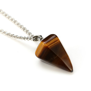 Pierre Naturelle Cristal Reiki Guérison Sculpté Clair Quartz Pendule Pendentif En Gros Pour La Divination - Product Image 5