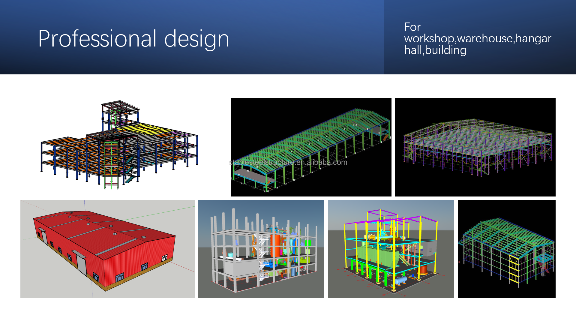 Grid Prefabricated Metal Warehouse Buildings Large Span ISO9001