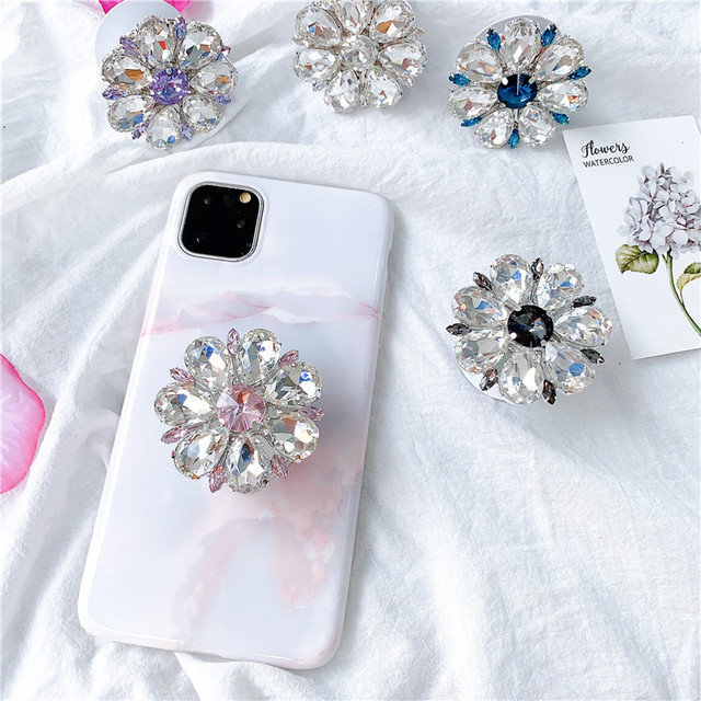 Flower Grip Tok Diamond Glitter Phone Grip Holder Smartphone Ring for iPhone Support Telephone Cellphone Bracket