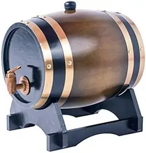 1,5 l Whisky Barrel Dispenser Oak Aging Barrels Home Whisky Barrel Dekan ter für Wein, Spirituosen, Bier und Alkohol (Braun)