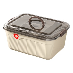 Boîte à médicaments en plastique de grande taille avec couvercle et compartiments, trousse de premiers secours familiale portable pour les urgences, livraison gratuite - Product Image 5