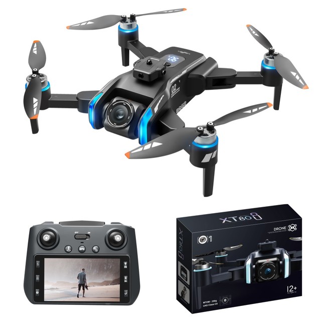 New Model XT808 Drone Camera 4K HD High Quality GPS Drone Obstacle Avoidance Professional RC FPV Camera Drone with Screen Remote