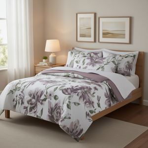 Db Floral Printed <b>Comforter</b> <b>Set</b> 8pcs King Queen Size Woven Cotton Classic Bedroom Decor - Product Image 2