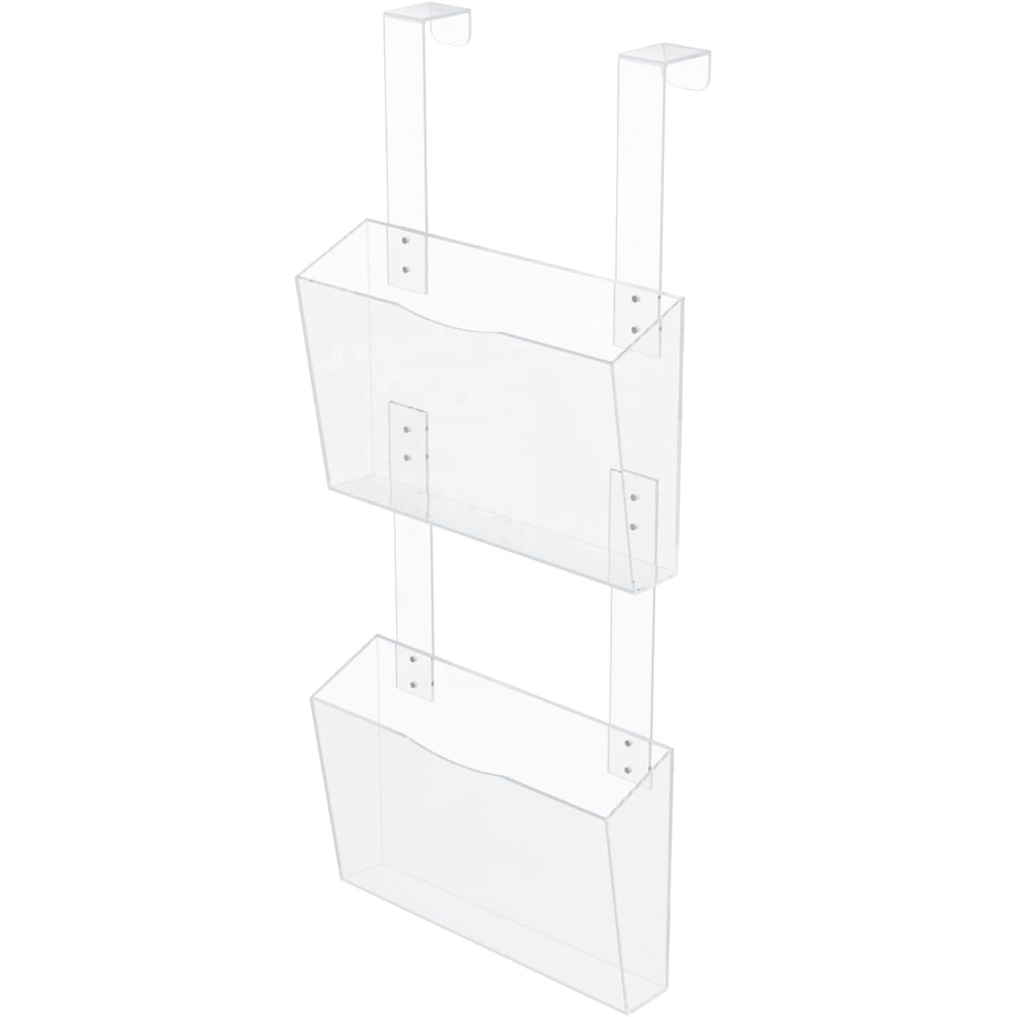 Acrimet Magazine File Holder – Vertical Rack For Documents, Folders And Mail, Durable Plastic Desk Organizer For Office & Home, Clear Pink (2 Pack - View #3