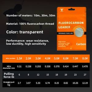 Ligne de pêche en <span class=keywords><strong>fluorocarbone</strong></span> TEBNA Super Rigide 10m 30m, monofilament, pour la pêche à la mouche et à la <span class=keywords><strong>carpe</strong></span> - Product Image 6