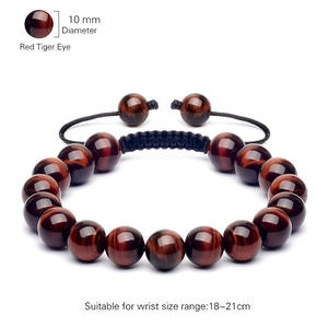 Vente en gros des meilleurs bracelets pour hommes en pierre naturelle œil <span class=keywords><strong>de</strong></span> <span class=keywords><strong>tigre</strong></span> <span class=keywords><strong>de</strong></span> 10mm, agate tissée à la main, bijoux en perles et pierres précieuses à boucle unique - Product Image 2
