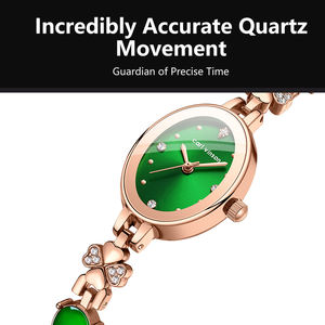 นาฬิกาข้อมือควอทซ์อะนาล็อกสายสแตนเลสหน้าปัดทรงไข่ - Product Image 3