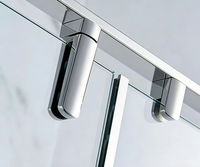 Cabine de douche en verre trempé avec charnière pivotante en forme de L, adaptée aux villas et aux hôtels.