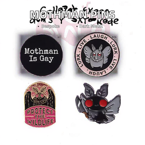 Believe Mothman หมุดเคลือบนิ่มโลหะลายการ์ตูนแมลงตราฮีโร่ลึกลับออกแบบได้ตามต้องการ - Product Image 2