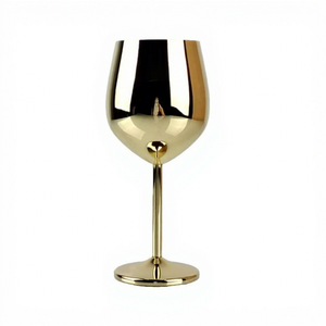 Flûte à pied simple en acier inoxydable 304 classique, grande capacité, en forme de flûte, incassable, plaquée cuivre, 500 ml - Product Image 5