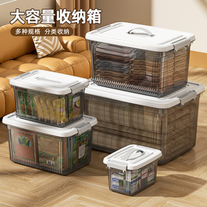 Transparent <b>Plastic</b> Storage Box Large Capacity Rectangle Clothing Organizer Home Bedroom Car Storage <b>Bins</b> With <b>Lid</b> Thickened - Product Image 4