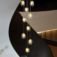 Lustre moderne sur mesure, grand et long, pour escalier, salle à manger, hall d'entrée, directement de l'usine