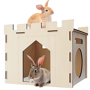 Sağlam Bunny evi tavşan Hideout kale kule oyuncaklar ahşap Bunny kale evi tavşan kafesi gine domuz Chinchilla gelincik için - Product Image 1